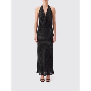 Rotate Women Rotate Polka-Dot Cri�Pe Halterneck Long Evening Gown